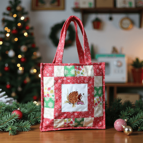 Sac de Noel avec Pomme de Pin by QuiltNCo™