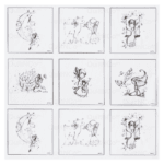 Panneau Noir et Blanc Fille cadre Noir by QuiltNCo™