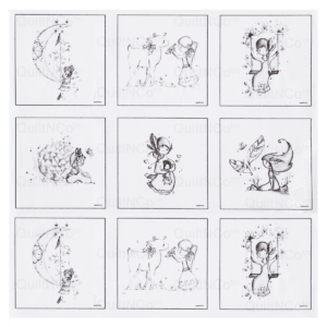 Panneau Noir et Blanc Fille cadre Noir by QuiltNCo™