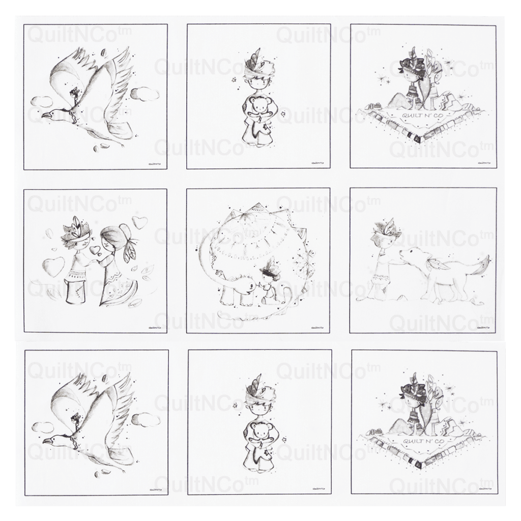 Panneau Noir et Blanc Garçon cadre Noir by QuiltNCo™