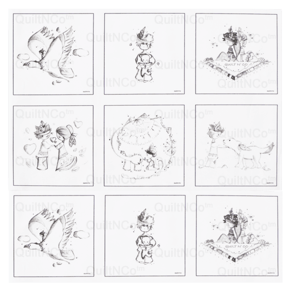 Panneau Noir et Blanc Garçon cadre Noir by QuiltNCo™