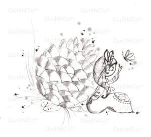 Indienne Et Pomme De Pin NB by QuiltNCo™