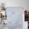Plaid Bleu avec Panneaux Noir et Blanc by QuiltNCo™