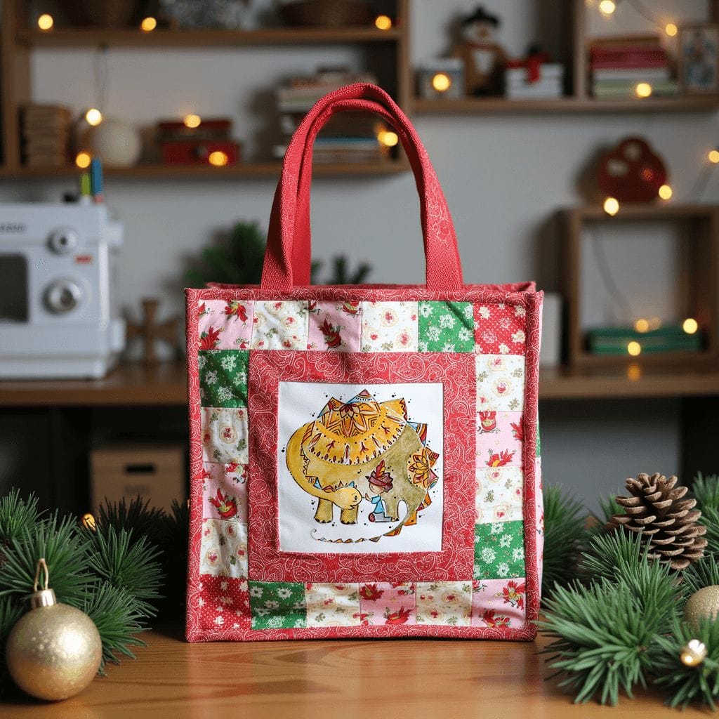 Sac de Noel avec Dino by QuiltNCo™