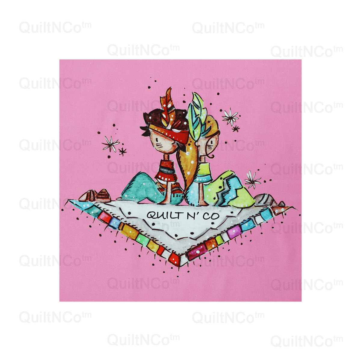 Zoom du Panneau Rose by QuiltNCo™