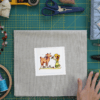 Exemple d'utilisation Coupon Couleur Fille et le Faon cadre Bleu by QuiltNCo™