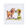 Coupon Couleur Fille et le Faon cadre Bleu by QuiltNCo™