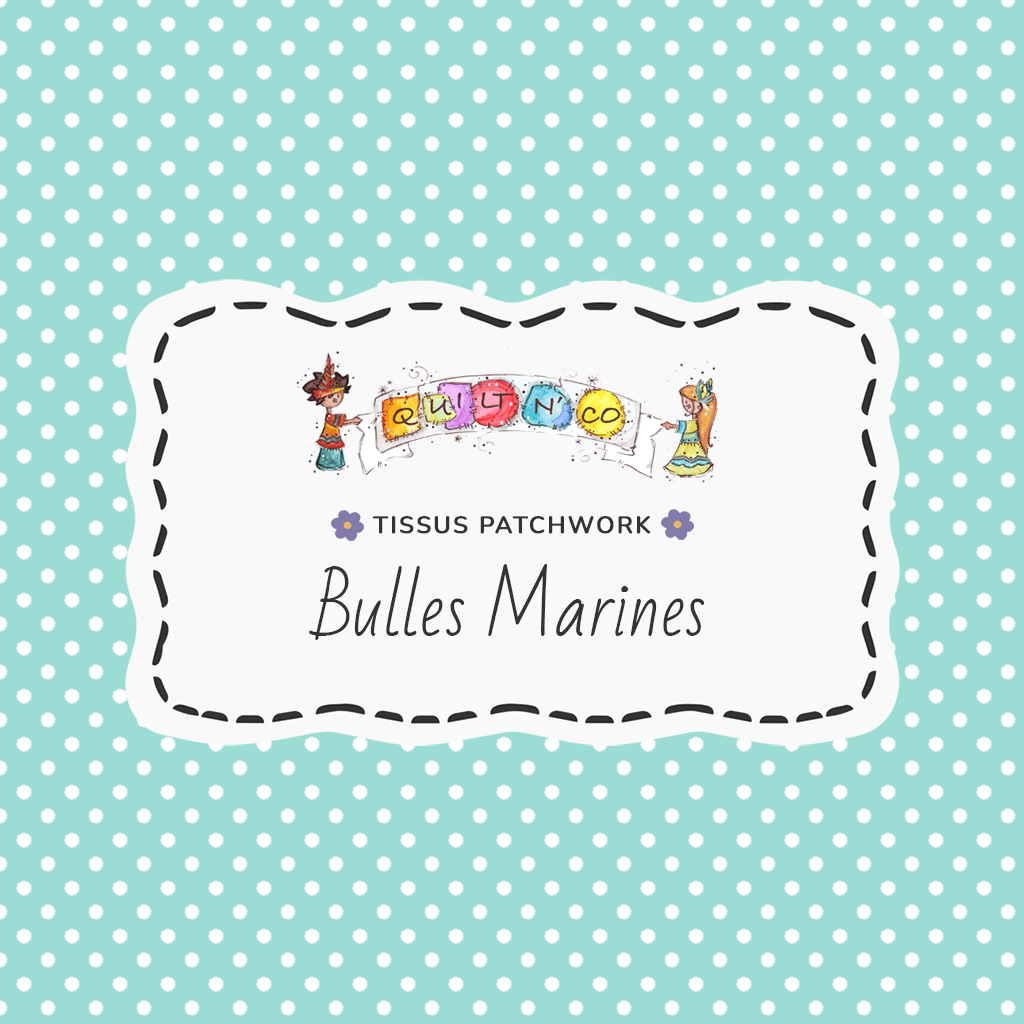 Tissu Bulles Marine by QuiltNCo