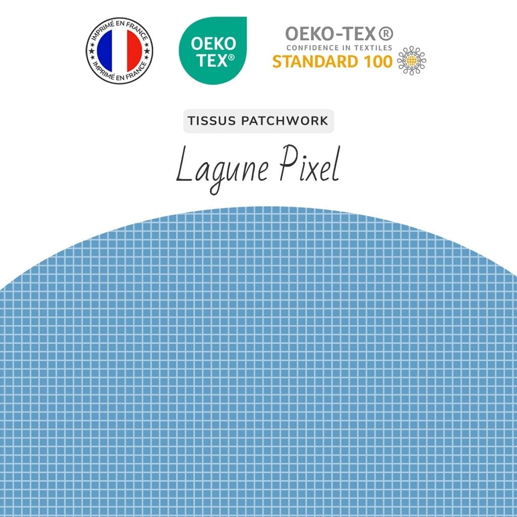 Tissu Lagune Pixel