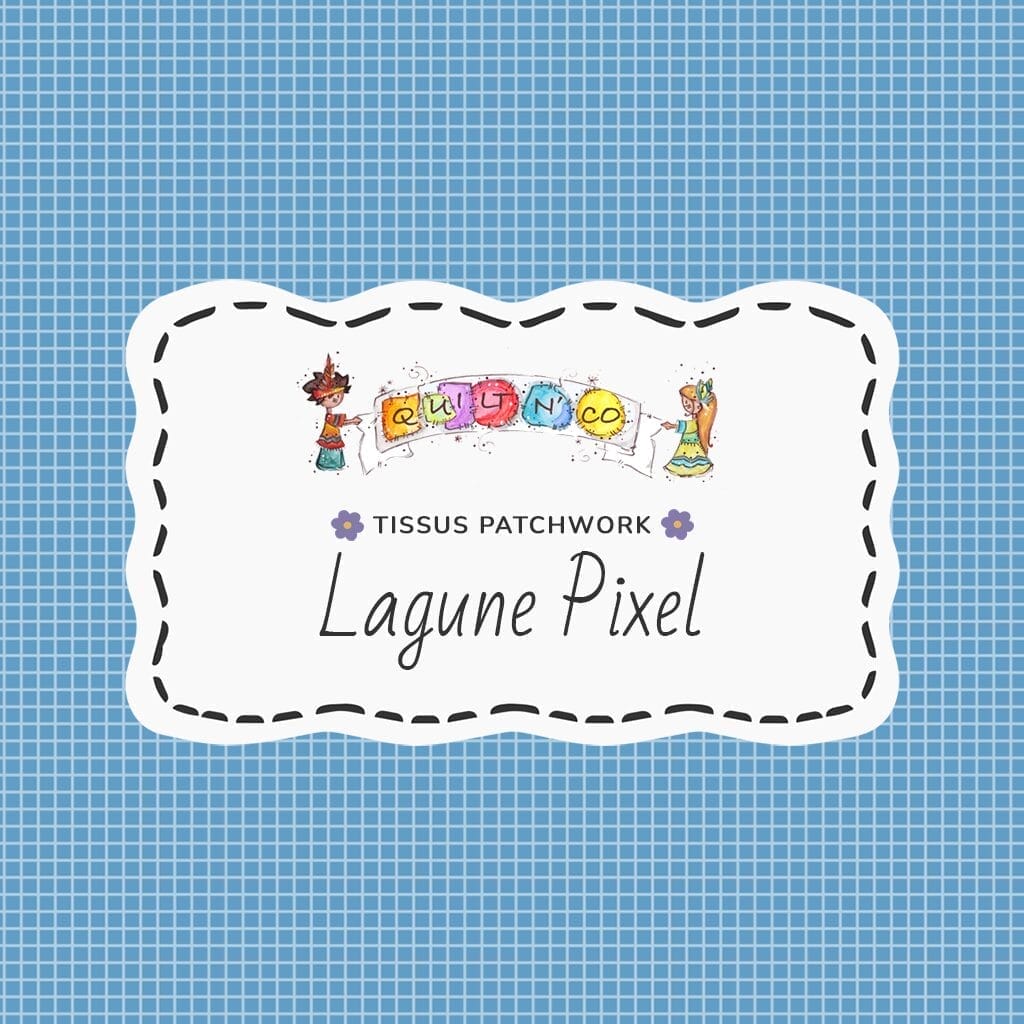 Tissu Lagune Pixel by QuiltNCo